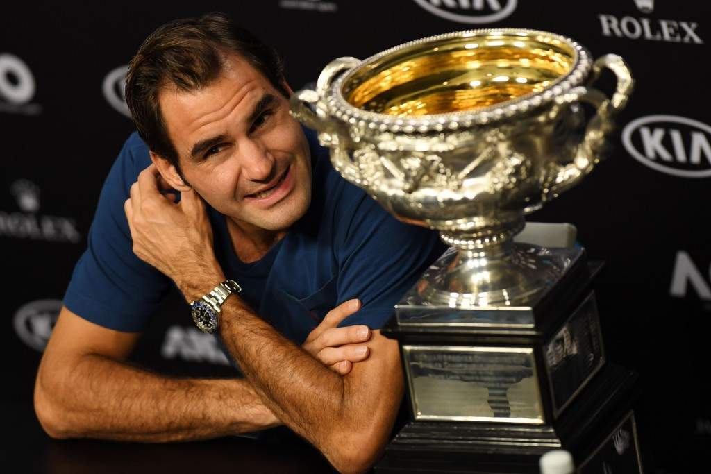 Roger Federer joked about sharing the Australian Open trophy with Rafael Nadal ©Getty Images