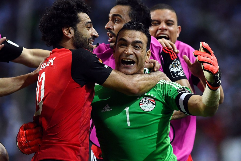 Essam El Hadary celebrates after Egypt reached the Africa Cup of Nations final ©Getty Images