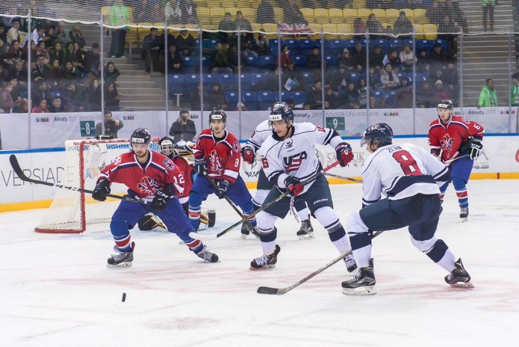 The United States beat Great Britain 10-1 in Group B of the men's ice hockey tournament ©Almaty 2017
