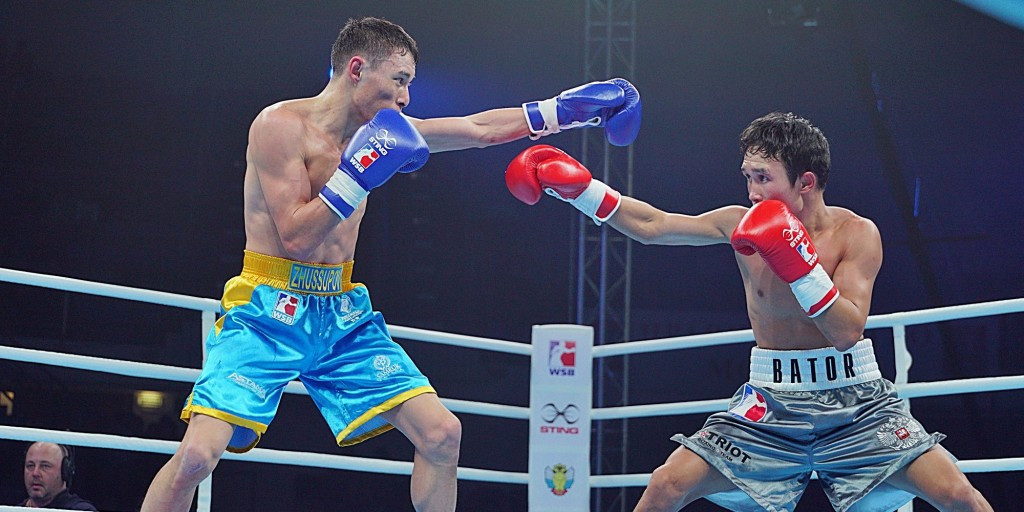 Bator Sagaluev won his bout against Temirtas Zhussupov, but ended on the losing side ©WSB Twitter