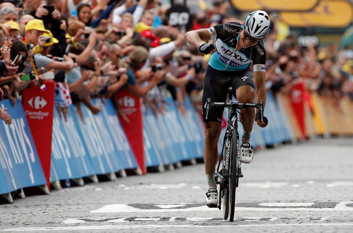 Tony Martin of Germany crosses the line first to win stage four of the Tour de France ©Getty Images