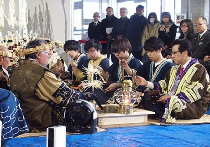 Traditional rituals formed part of the Sapporo 2017 Torch Relay ©Sapporo 2017