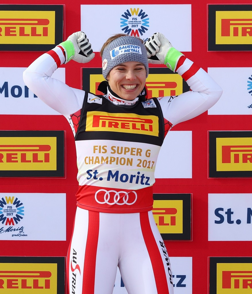 Austria's Nicole Schmidhofer won the first gold medal in St Moritz ©Getty Images
