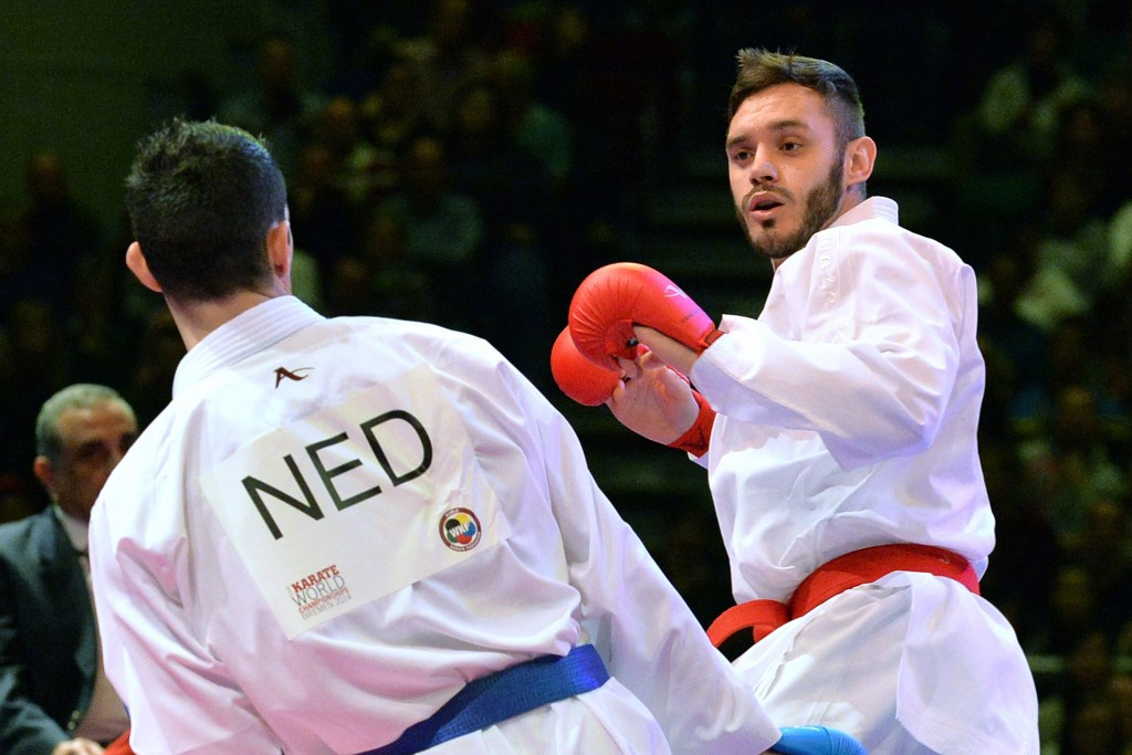 Geoffrey Berens, left, leads Douglas Brose, right, in the men's under 60kg kumite world rankings ©Getty Images