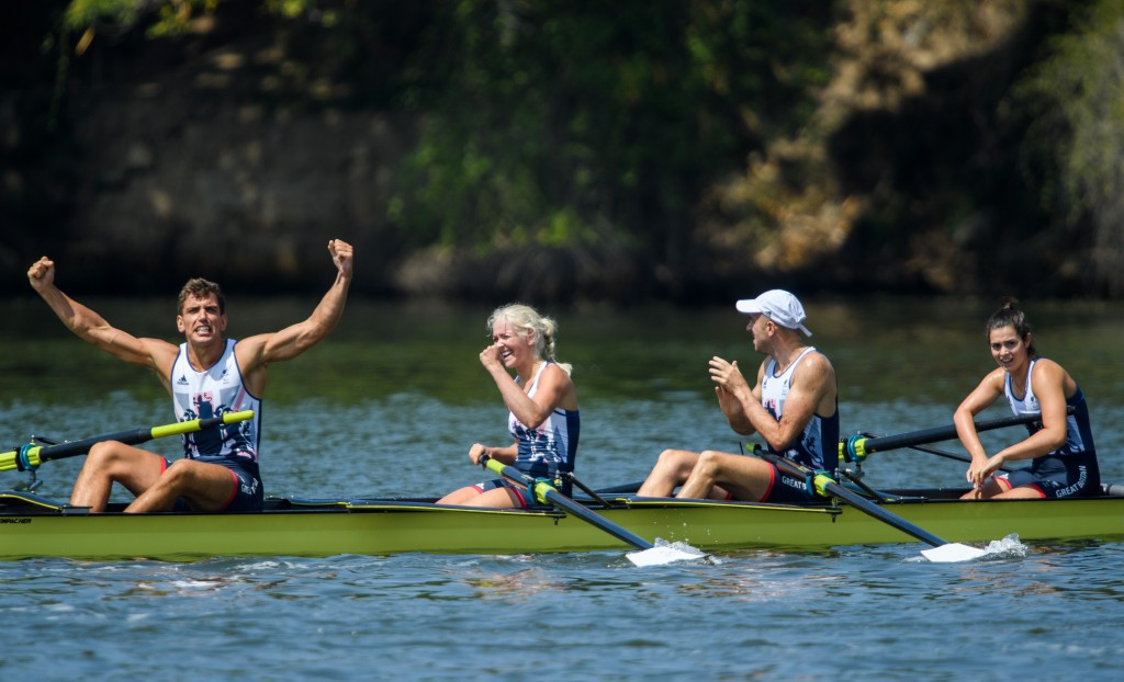 Pamela Relph, second left, made history with her mixed cox four triumph at Rio 2016 ©Getty Images
