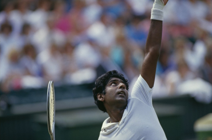 India's Vijay Amritraj in action at Wimbledon in 1985. Asked in 1988 where he stood in the world rankings, he replied: 