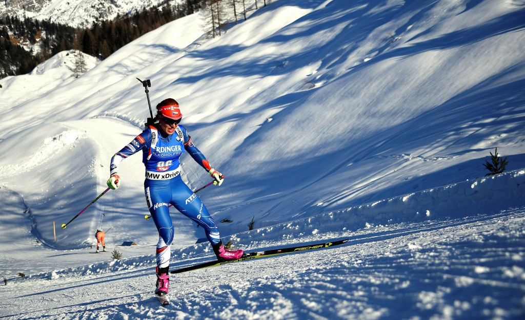 Gabriela Koukalová of the Czech Republic ended her long wait for a World Championships gold medal ©Getty Images