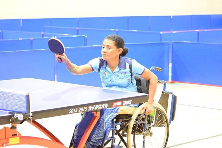 Fiji's Merewalesi Roden won women's seated gold in the table tennis competition at Caritas Technical Secondary School ©ITTF/Facebook