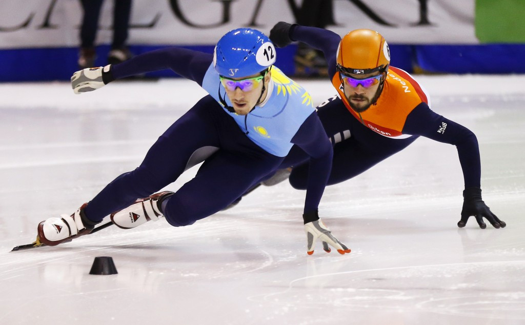 Denis Nikisha, left, pictured competing at the World Cup leg in Calgary this season, was another winner today ©Getty Images