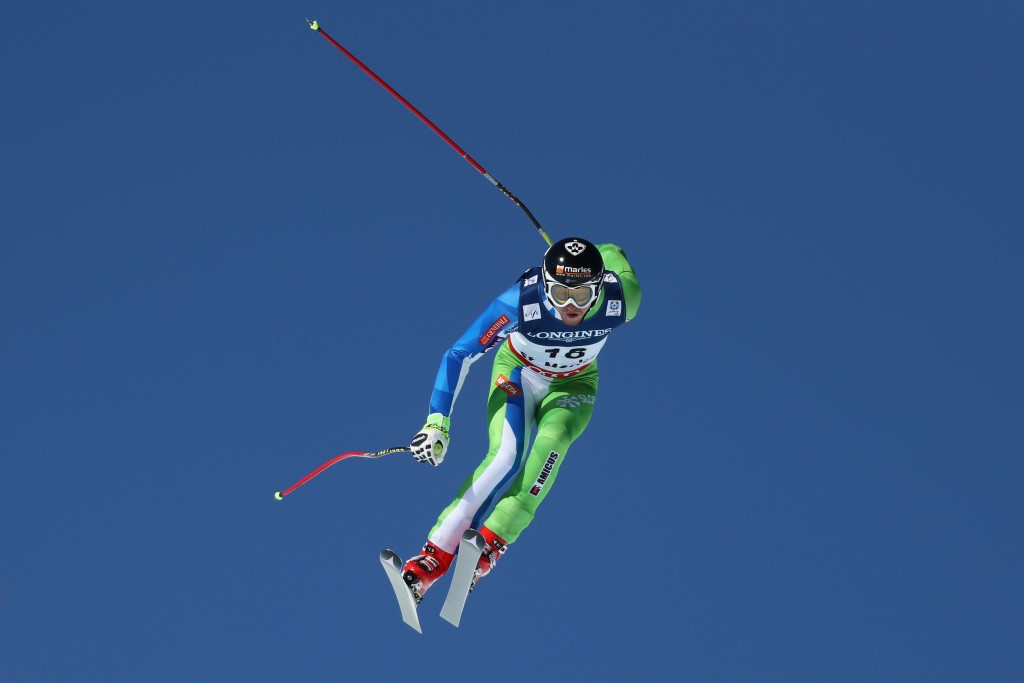 Klemen Kosi of Slovenia competed in the Alpine combined downhill event ©Getty Images