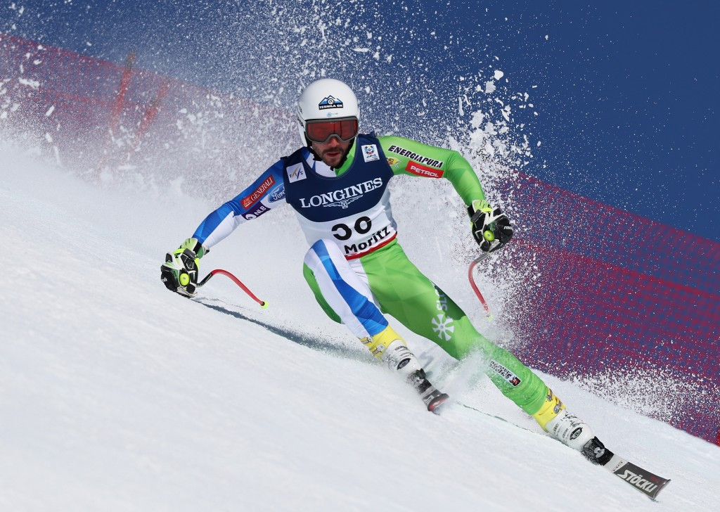 Tilen Debelak of Slovenia pictured during the Alpine combined competition ©Getty Images