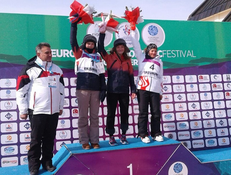 Russian and Turkish snowboarders shared the parallel giant slalom podium ©Erzurum 2017