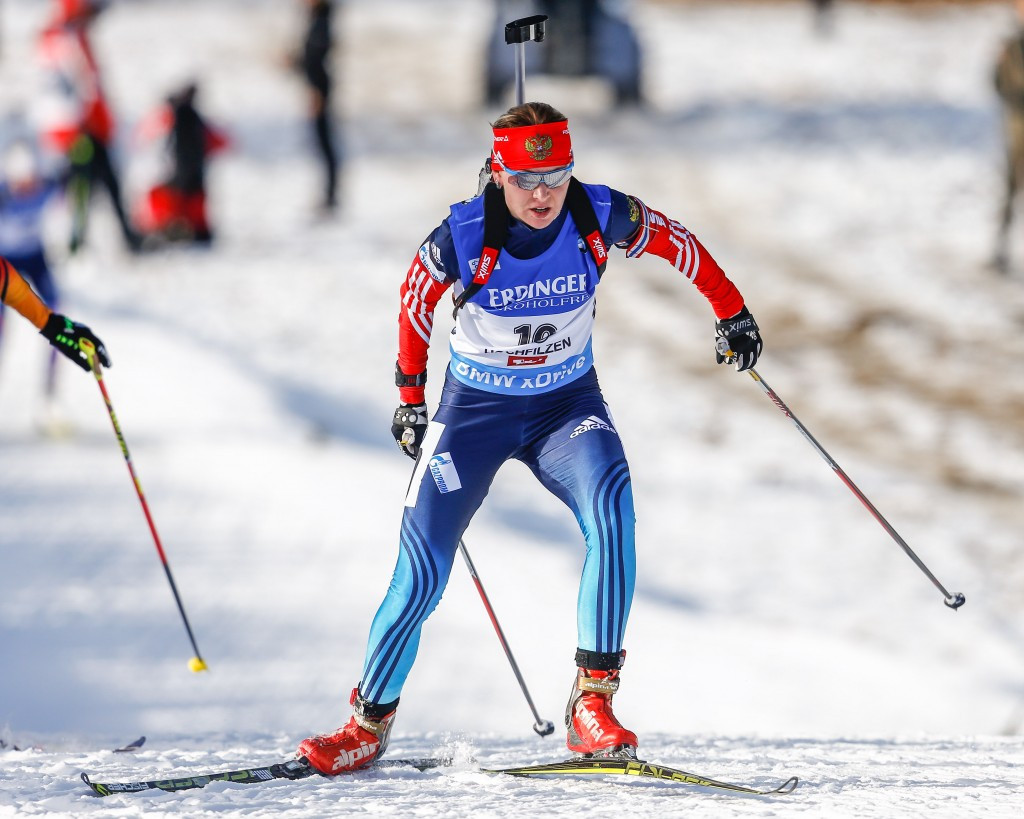 Russian Ekaterina Glazyrina was provisionally suspended by the IBU last week due to findings in the McLaren Report ©Getty Images