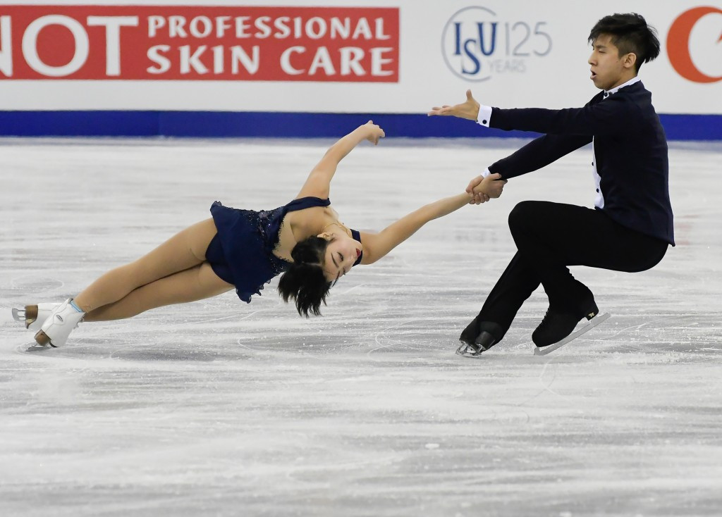Wenjing Sui and Cong Han lead the pairs event after the short programme ©Getty Images