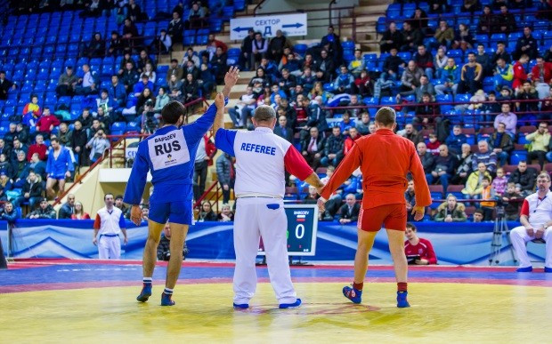 Oleg Babgoev won top honours in the under 82kg category at the Open Sambo Championships for the prizes of the President of the Republic of Belarus ©FIAS