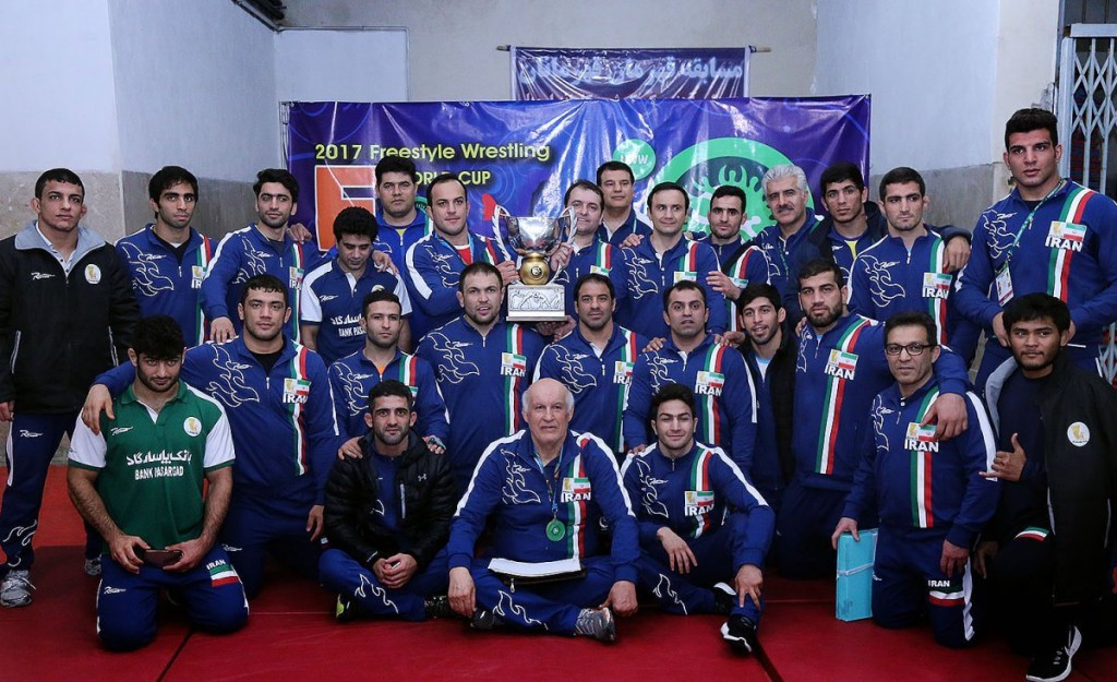 Hosts Iran completed the successful defence of their home Freestyle Wrestling World Cup title today ©UWW/Alireza Akbari