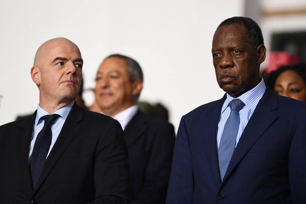 Issa Hayatou, right, is hoping to secure an eighth term as President of the Confederation of African Football ©Getty Images