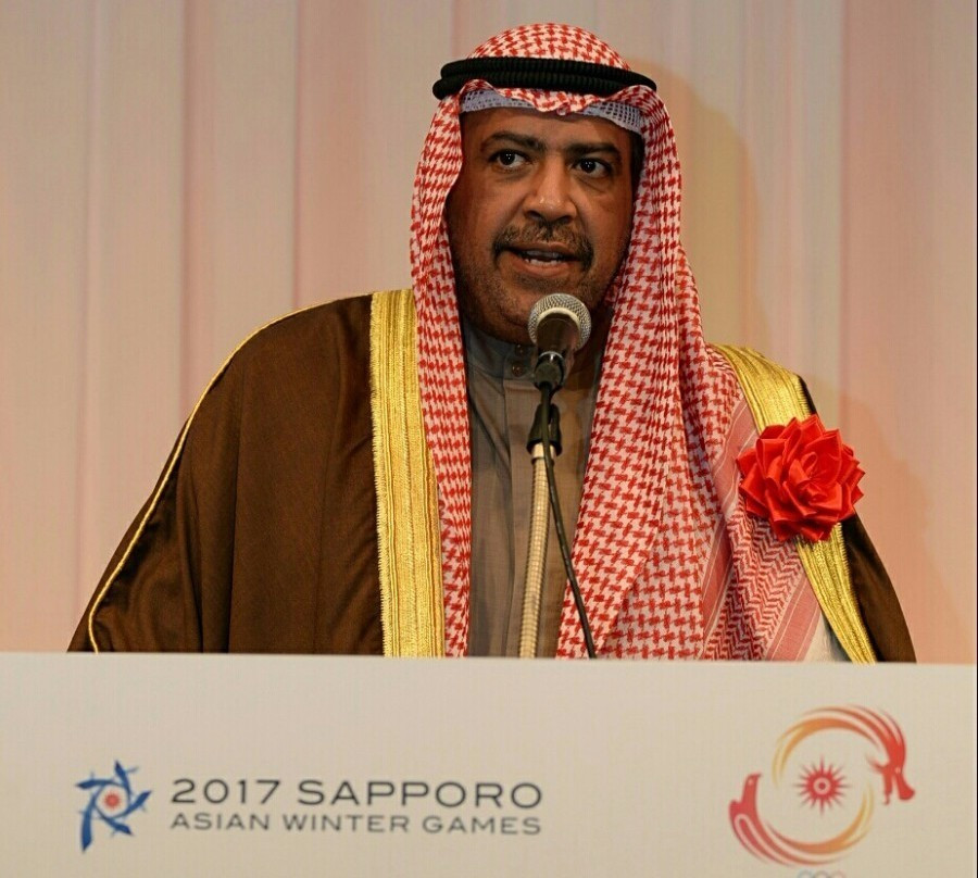 OCA President Sheikh Ahmad Al-Fahad Al-Sabah spoke during today's welcoming ceremony ©OCA