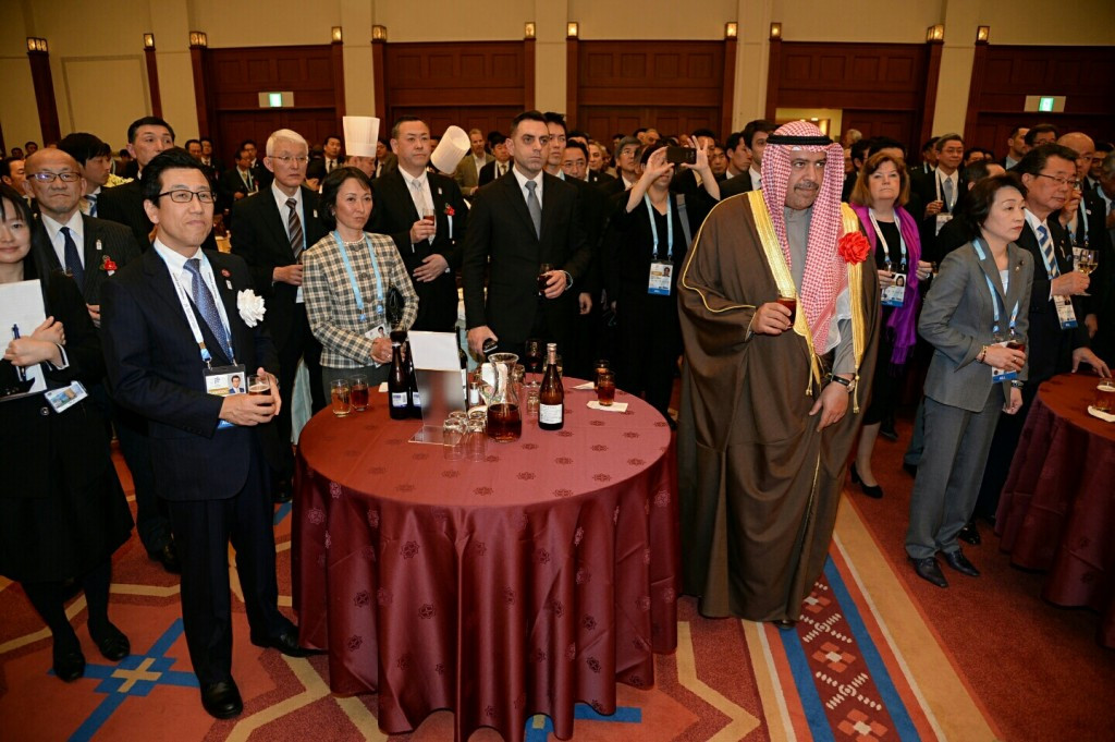 Sheikh Ahmad spoke in front of an audience of officials from Sapporo, Japan and the International Olympic Committee ©OCA