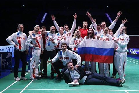 Russia also reached the final after they defeated England this afternoon ©Badminton Europe/Ben Phelan