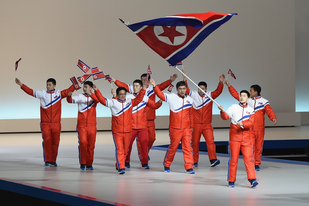 North Korean athletes parading at the Opening Ceremony of Sapporo 2017 ©Getty Images