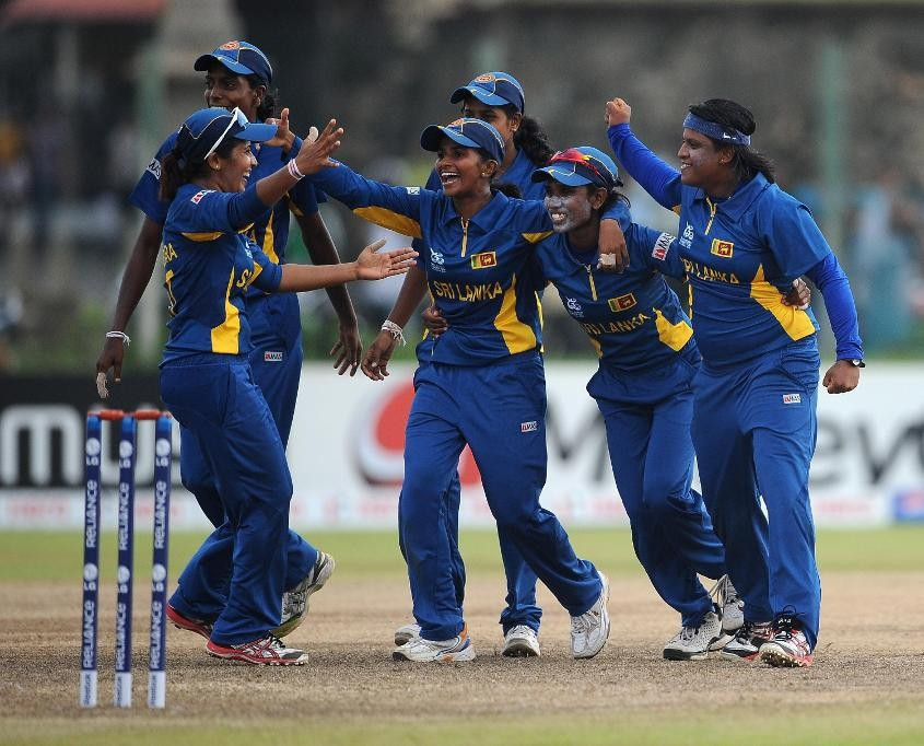 Sri Lanka celebrate after reaching the 2017 ICC Women's World Cup ©Getty Images