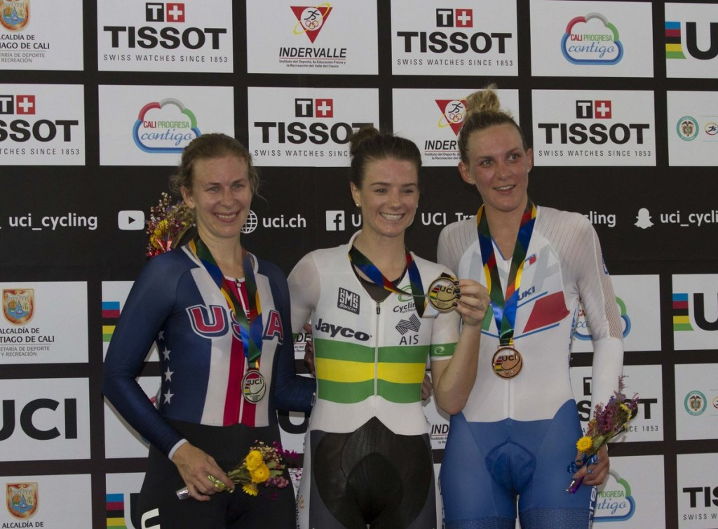 Amy Cure claimed double gold on the final day of the World Cup ©Twitter/TrackWCupCali