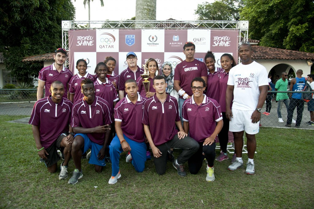 Athletes from the Qatar Olympic Committee’s Shine project have arrived in Doha before an athletics training camp ©QOC