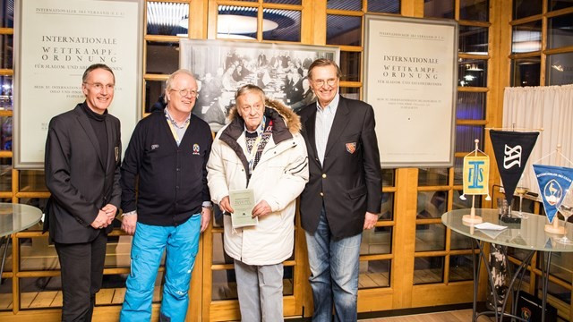 Copy of first Alpine skiing rulebook presented to FIS President
