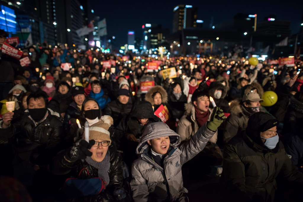 Protesters are still flocking onto the streets across South Korea as political instability continues ©Getty Images