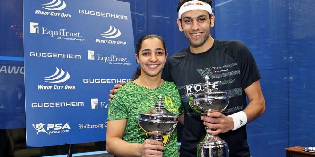 Egyptians Mohamed Elshorbagy and Raneem El Welily are the defending Windy City Open men's and women's champions respectively ©PSA