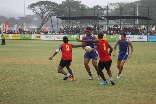 Papua New Guinea and Samoa played out an entertaining 7-7 draw in the mixed touch football competition ©Port Moresby 2015