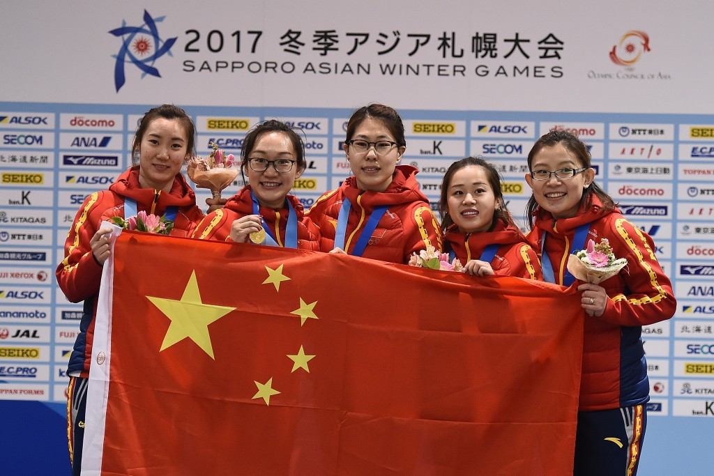 China celebrate winning the team curling gold medal over South Korea ©Getty Images