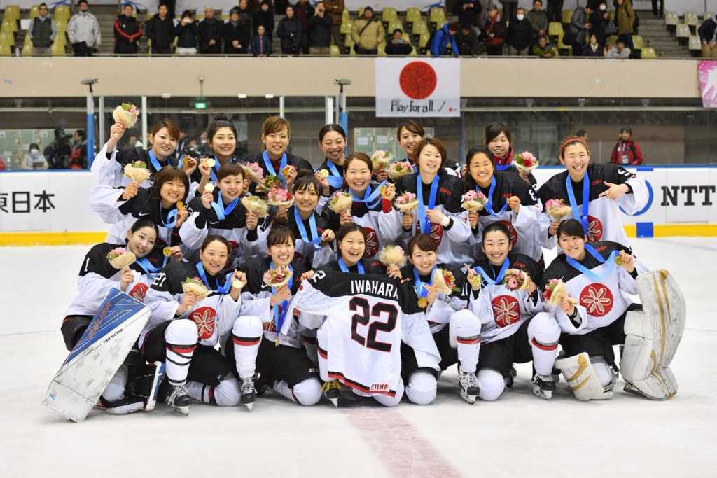 Japan celebrate after beating China today in their final round robin game ©Twitter/JOC