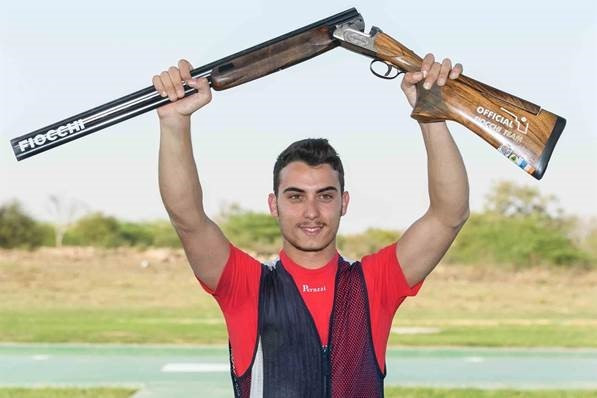 Italy's Simone D’Ambrosio won gold in the men's trap ©ISSF