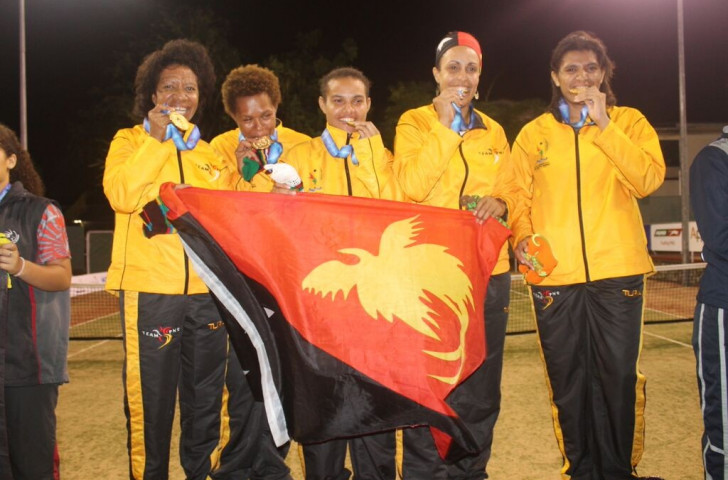 Papua New Guinea won gold in the women's team squash event