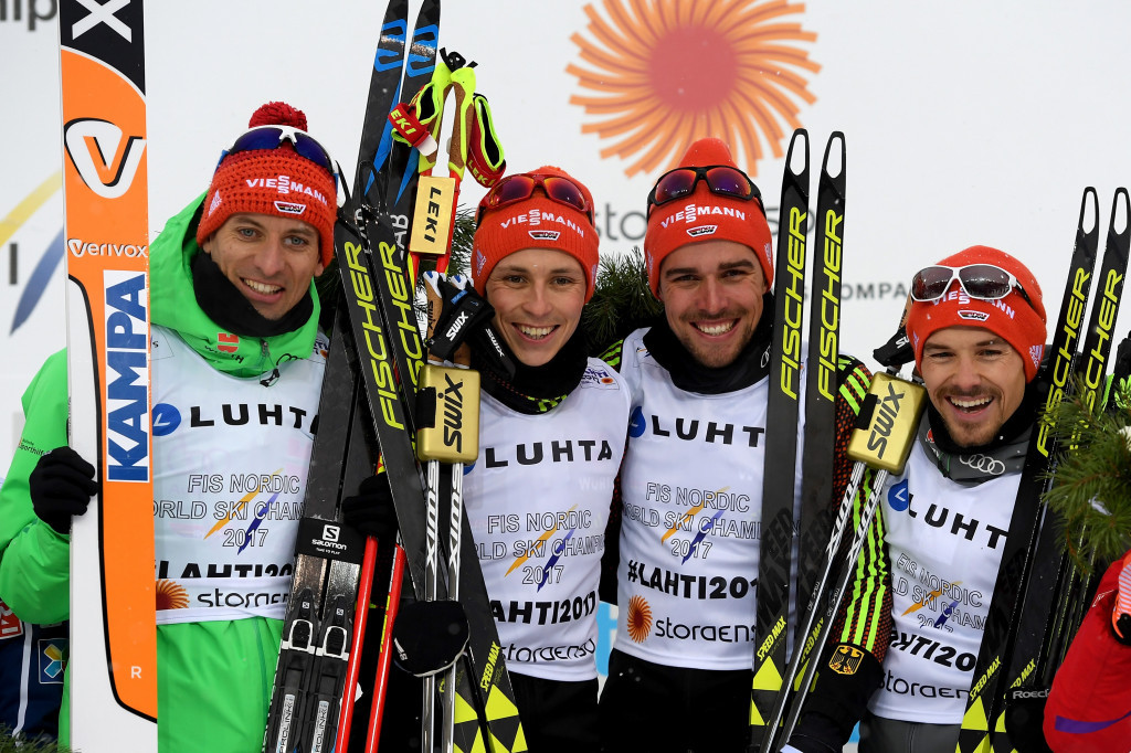 Germany produced a dominant performance to successfully defend their men’s team title at the FIS Nordic Ski World Championships in Lahti today ©Getty Images