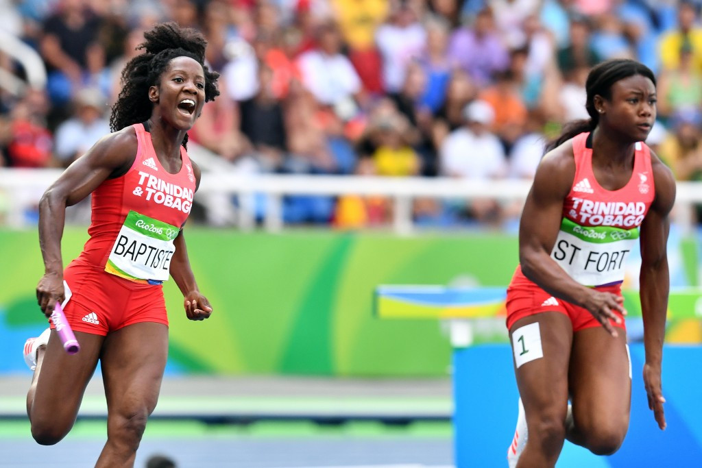 Kelly-Ann Baptiste, left, failed a drugs test in 2013 and was subsequently banned for two years ©Getty Images