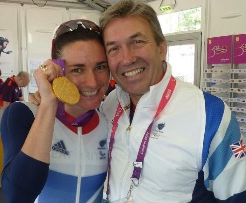 Nick Webborn, pictured here with 14-time Paralmypic gold medallist Dame Sarah Storey, has been elected chair of the British Paralympic Association today ©BPA