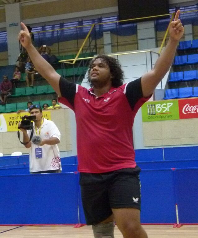 Tahiti's Alize Belrose claimed the men's singles table tennis title ©Port Moresby 2015 
