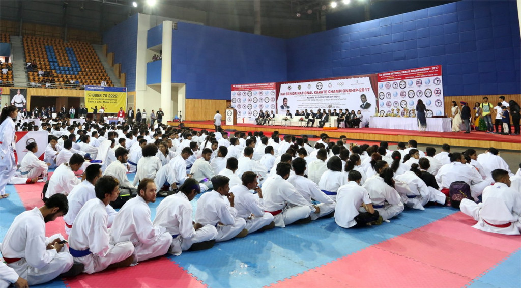 The karatekas gathered at the Indian Senior National Championships ©WKF