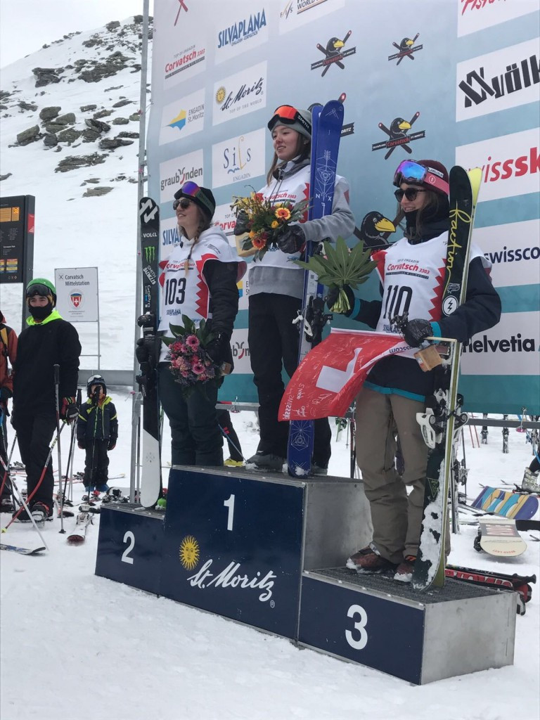 Britain's Izzy Atkin secured a historic victory for her country in the women's event ©British Ski and Snowboard