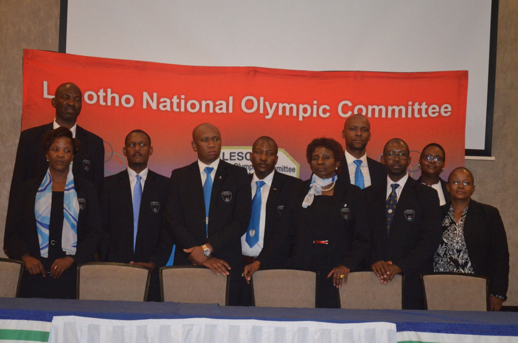 Members of the Lesotho National Olympic Committee pose following the election ©LNOC