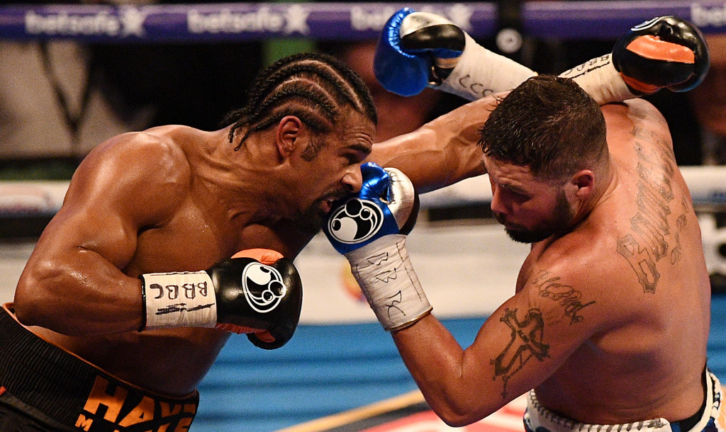 David Haye, left, and Tony Bellew exchanged a heated war of words before their fight  ©Getty Images