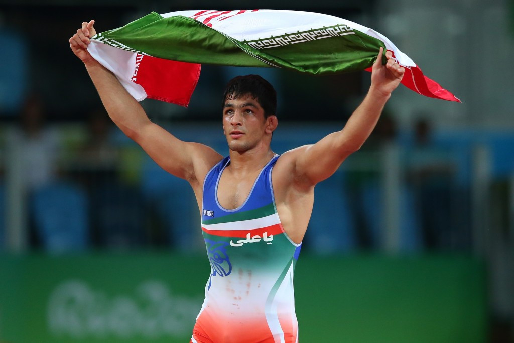 Iran's Olympic gold medallist Hassan Yazdani is second in the 86kg division after moving up a weight category ©Getty Images