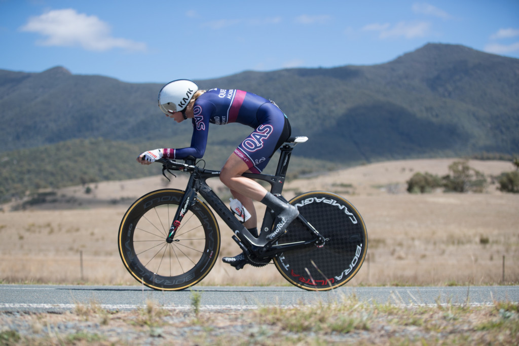 Lucy Kennedy won the women's elite time trial today ©Oceania Cycling Confederation
