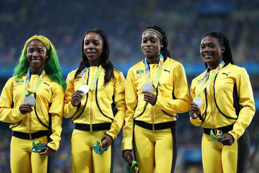 Shelly-Ann Fraser-Pryce won relay silver and individual 100m bronze at Rio 2016 ©Getty Images
