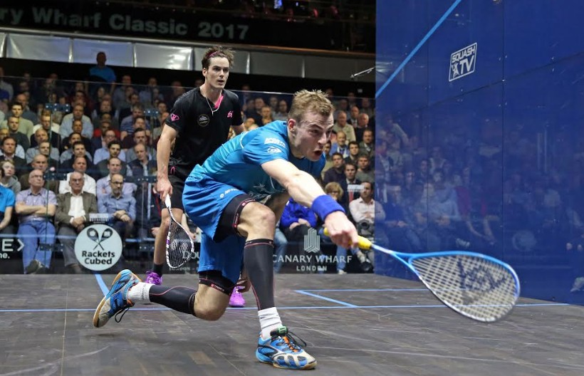 Nick Matthew, front, reached the final of the Canary Wharf Classic today ©Canary Wharf Classic
