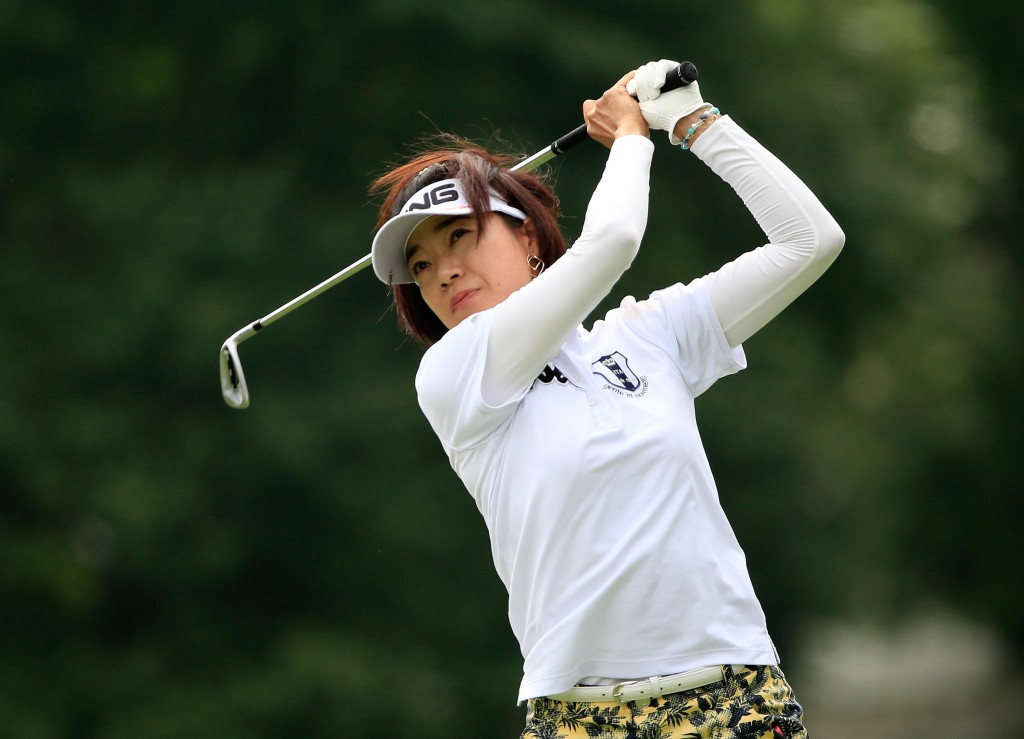 Japan's Shiho Oyama shot the joint lowest score of the day to move into contention for the title