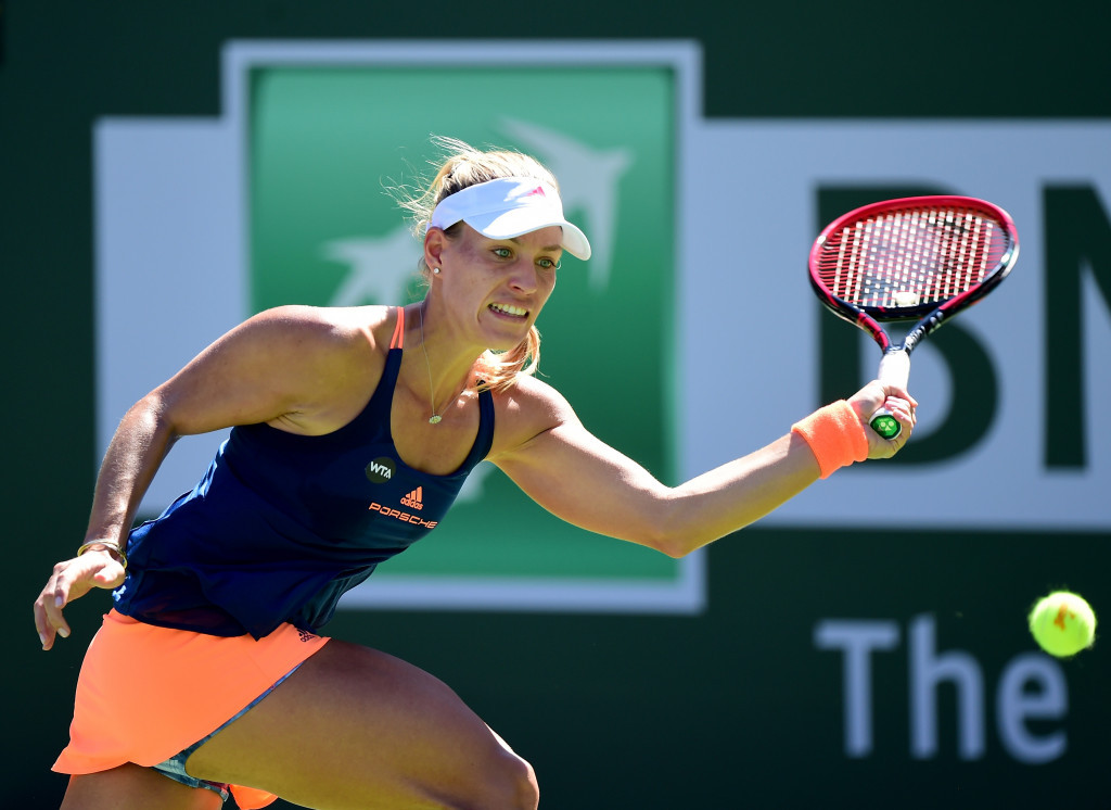 Anglelique Kerber of Germany, set to become the world number one, progressed to the next round of the women's event at the Indian Wells Masters after beating compatriot Andrea Petkovic ©Getty Images
